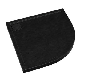 Schedpol Brodzik półokrągły OMEGA BLACK STONE 80x80x5 z systemem STABILSOUND PLUS 3.0459/C/ST GRATIS SYFON 90 mm -Darmowa dostawa