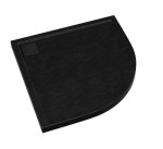 Schedpol Brodzik półokrągły OMEGA BLACK STONE 90x90x5 z systemem STABILSOUND PLUS 3.0455/C/ST GRATIS SYFON 90 mm -Darmowa dostawa