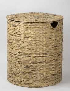 CORSAN - Kosz z hiacyntu wodnego okrągły na pranie NATURA  48x48x55 cm 363M