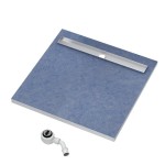 Schedpol Brodzik podpłytkowy kwadratowy BASE (S1) 80x80x5/12,5 z systemem STABILSOUND z maskownicą STEEL 10.021/OLSL-Darmowa dostawa