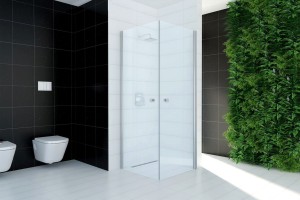 Kabina kwadratowa Fresh Line 2-skrzydłowa 90x90x195 chrom szkło transparentne- Darmowa dostawa