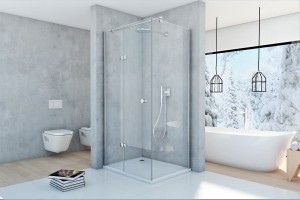 Kabina prostokątna Fresh Line 1-skrzydłowa 80x100x195 chrom szkło transparentne lewa - Darmowa dostawa