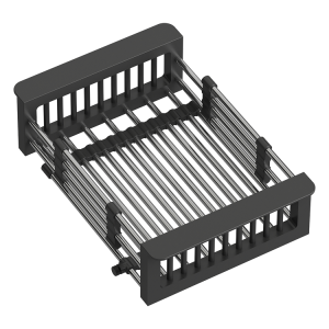 Quadron Wkładka ociekowa regulowana/koszyk do zlewozmywaka stalowy z wykończeniem w kolorze czarnym