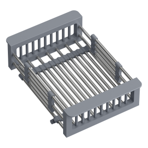 Quadron Wkładka ociekowa regulowana/koszyk do zlewozmywaka stalowy z wykończeniem w kolorze szarym