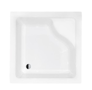 Besco Brodzik kwadratowy IGOR 90x90x24x38,5 z siedziskiem bez obudowy i syfonu - Darmowa dostawa