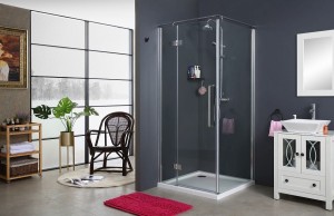 Kabina prostokątna FRESH LINE 1-skrzydłowa 80x100x195 chrom szkło transparentne z relingiem lewa - Darmowa dostawa