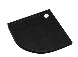 Schedpol Brodzik półokrągły CASPAR NEW BLACK STONE 80x80x4,5 3.2333/C/ST GRATIS SYFON 90 mm-Darmowa dostawa