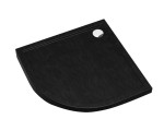 Schedpol Brodzik półokrągły CASPAR NEW BLACK STONE 90x90x4,5 3.2334/C/ST GRATIS SYFON 90 mm-Darmowa dostawa