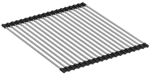 Quadron Rollmata  do zlewozmywaka stalowa 430 x 320 mm z wykończeniem silikonowym w kolorze czarnym