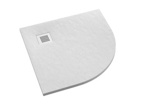 SCHEDPOL Brodzik półokrągły KALAIT WHITE STONE  90x90x3,5 z systemem STABILSOUND PLUS 3.3104/B/ST-M2 GRATIS SYFON 90mm-Darmowa dostawa