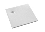 SCHEDPOL Brodzik kwadratowy KALAIT WHITE STONE  90x90x3,5 z systemem STABILSOUND PLUS 3.3101/B/ST-M2 GRATIS SYFON 90mm-Darmowa dostawa