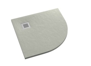 SCHEDPOL Brodzik półokrągły KALAIT CEMENT STONE  90x90x3,5 z systemem STABILSOUND PLUS 3.3104/CT/ST-M2 GRATIS SYFON 90mm-Darmowa dostawa