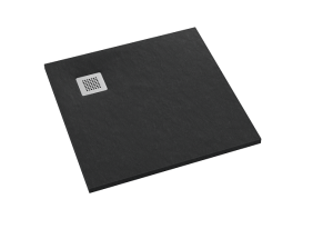 SCHEDPOL Brodzik kwadratowy KALAIT BLACK STONE  100x100x3,5 z systemem STABILSOUND PLUS 3.3102/C/ST-M2 GRATIS SYFON 90mm-Darmowa dostawa