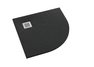 SCHEDPOL Brodzik półokrągły KALAIT BLACK STONE  90x90x3,5 z systemem STABILSOUND PLUS 3.3104/C/ST-M2 GRATIS SYFON 90mm-Darmowa dostawa