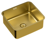 Quadron Unique Zlewozmywak stalowy jednokomorowy podwieszany 44*39*18 cm NICOLAS SteelQ PVD kolor złoty-DARMOWA DOSTAWA