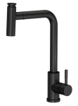 Quadron POP Bateria zlewozmywakowa stalowa MERYL PURE CARBON z wyciąganą wylewką kolor czarny mat