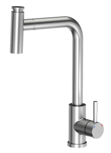 Quadron POP Bateria zlewozmywakowa stalowa MERYL  z wyciąganą wylewką kolor stal szczotkowana