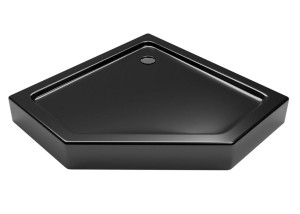 Brodzik pentagonalny kompaktowy czarny MOZA I 80x80x3x14 - Darmowa dostawa