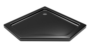 Brodzik pentagonalny posadzkowy czarny MOZA II 80x80x3x5 - Darmowa dostawa