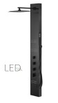 Corsan - Panel prysznicowy NEO LED z mieszaczem, stal szczotkowana w kolorze czarnym - Darmowa dostawa