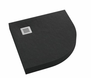 Schedpol Brodzik półokrągły NEW HORIZONS BLACK STONE 90x90x12 z systemem STABILSOUND 3.3304/C/ST-M2 GRATIS SYFON 90mm -Darmowa dostawa