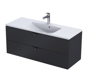 Oristo Szafka wisząca podumywalkowa SIENA 120 cm, CZARNY MAT OR45-SD2S-120-8-DARMOWA DOSTAWA