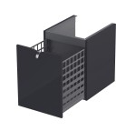 Oristo Szafka wisząca boczna niska SIENA 40 cm z koszem, CZARNY MAT OR45-SN1S-40-8-DARMOWA DOSTAWA