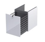 Oristo Szafka wisząca boczna niska SIENA 40 cm z koszem, BIAŁY POŁYSK OR45-SN1S-40-1-DARMOWA DOSTAWA