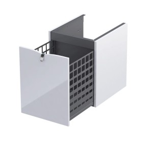 Oristo Szafka wisząca boczna niska SIENA 40 cm z koszem, BIAŁY POŁYSK OR45-SN1S-40-1-DARMOWA DOSTAWA