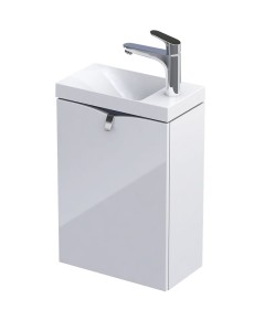Oristo Szafka wisząca SIENA 40 cm z umywalką z formowanego marmuru, BIAŁY POŁYSK OR45-ZD1D-40-1