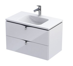 Oristo Szafka wisząca podumywalkowa SIENA 80 cm, BIAŁY POŁYSK OR45-SD2S-80-1-DARMOWA DOSTAWA