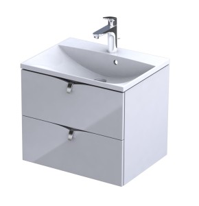Oristo Szafka wisząca SIENA 60 cm z umywalką AMELIA, BIAŁY POŁYSK OR45-SD2S-60-1 + UME-AM-60-92-DARMOWA DOSTAWA