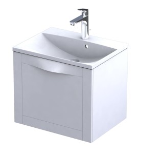 Oristo Szafka wisząca SKAGEN 60 cm z umywalką AMELIA, BIAŁY MAT OR49-SD1S-60-2 + UME-AM-60-92-DARMOWA DOSTAWA