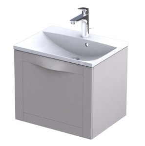 Oristo Szafka wisząca SKAGEN 60 cm z umywalką AMELIA, PIASKOWY MAT OR49-SD1S-60-10 + UME-AM-60-92-DARMOWA DOSTAWA