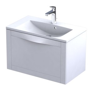 Oristo Szafka wisząca SKAGEN 80 cm z umywalką AMELIA, BIAŁY MAT OR49-SD1S-80-2 + UME-AM-80-92-DARMOWA DOSTAWA