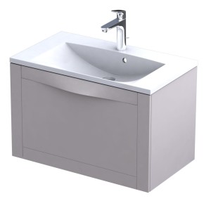 Oristo Szafka wisząca SKAGEN 80 cm z umywalką AMELIA, PIASKOWY MAT OR49-SD1S-80-10 + UME-AM-80-92-DARMOWA DOSTAWA