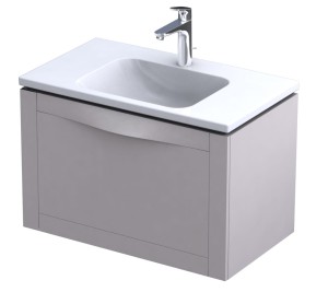 Oristo Szafka wisząca SKAGEN 80 cm z umywalką CERA, PIASKOWY MAT OR49-SD1S-80-10 + UME-CE-80-91-DARMOWA DOSTAWA