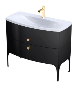 ORiSTO Szafka wisząca podumywalkowa LOUIS 102 cm, CZARNY POŁYSK OR50-SD2S-102-7-DARMOWA DOSTAWA