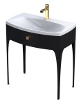 ORiSTO Szafka wisząca podumywalkowa LOUIS 82 cm, CZARNY POŁYSK  OR50-SD1S-82-7-DARMOWA DOSTAWA