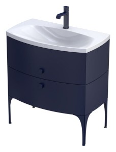 ORiSTO Szafka wisząca podumywalkowa LOUIS 82 cm, GRANATOWY MAT OR50-SD2S-82-14-DARMOWA DOSTAWA