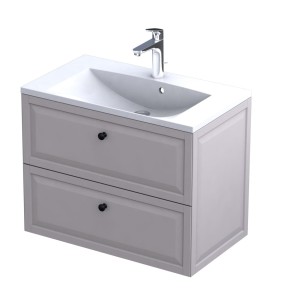 Oristo Szafka wisząca MONTEBIANCO 80 cm z umywalką AMELIA, PIASKOWY MAT OR47-SD2S-80-10 + UME-AM-80-92-DARMOWA DOSTAWA