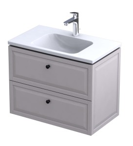Oristo Szafka wisząca MONTEBIANCO 80 cm z umywalką CERA, PIASKOWY MAT OR47-SD2S-80-10 + UME-CE-80-91-DARMOWA DOSTAWA