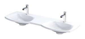 ORiSTO Umywalka meblowa LOUIS 144 cm, podwójna, BIAŁY MAT KONGLOMERAT UME-LU-144-93-D