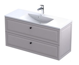 Oristo Szafka wisząca MONTEBIANCO 120 cm z umywalką AMELIA, PIASKOWY MAT OR47-SD2S-120-10 + UME-120-92-C-DARMOWA DOSTAWA