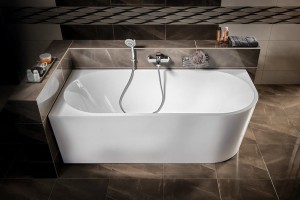 AQUALINE Wanna wolnostojąca z przelewem 170x80x58 TIBERA LEWA E1026-DARMOWA DOSTAWA