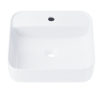 Corsan - Umywalka nablatowa kwadratowa 39,5x39,5x14,5 cm z otworem na baterię bez korka klik-klak UC9902