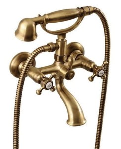 SAPHO bateria ANTEA wannowa ścienna w stylu retro w kolorze BRĄZ 3016