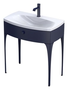 ORiSTO Szafka wisząca LOUIS 82 cm GRANATOWY MAT z umywalką LOUIS 82 cm BIAŁY MAT OR50-SD1S-82-14 + UME-LU-82-93-DARMOWA DOSTAWA