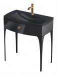 ORiSTO Szafka wisząca LOUIS 82 cm CZARNY POŁYSK z umywalką LOUIS 82 cm CZARNY MAT OR50-SD1S-82-7 + UME-LU-82-94-DARMOWA DOSTAWA