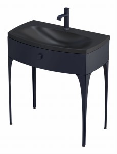 ORiSTO Szafka wisząca LOUIS 82 cm GRANATOWY MAT z umywalką LOUIS 82 cm CZARNY MAT OR50-SD1S-82-14 + UME-LU-82-94-DARMOWA DOSTAWA